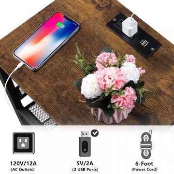 Petite table de chevet de chevet avec ports USB