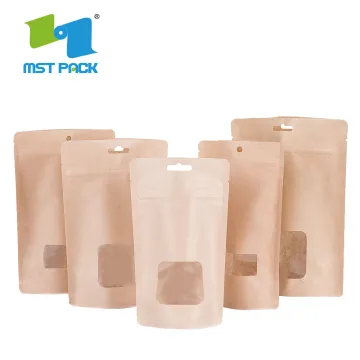 Brown Craft Paper Coffee Packaging Bag Corn Biodegradable