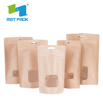 Brown Craft Paper Coffee Packaging Bag Corn Biodegradable