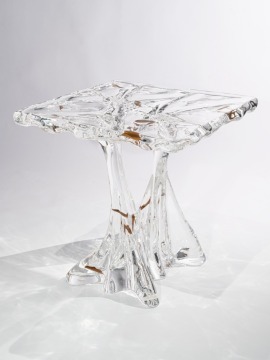 Branch Vein Crystal Square Side Table