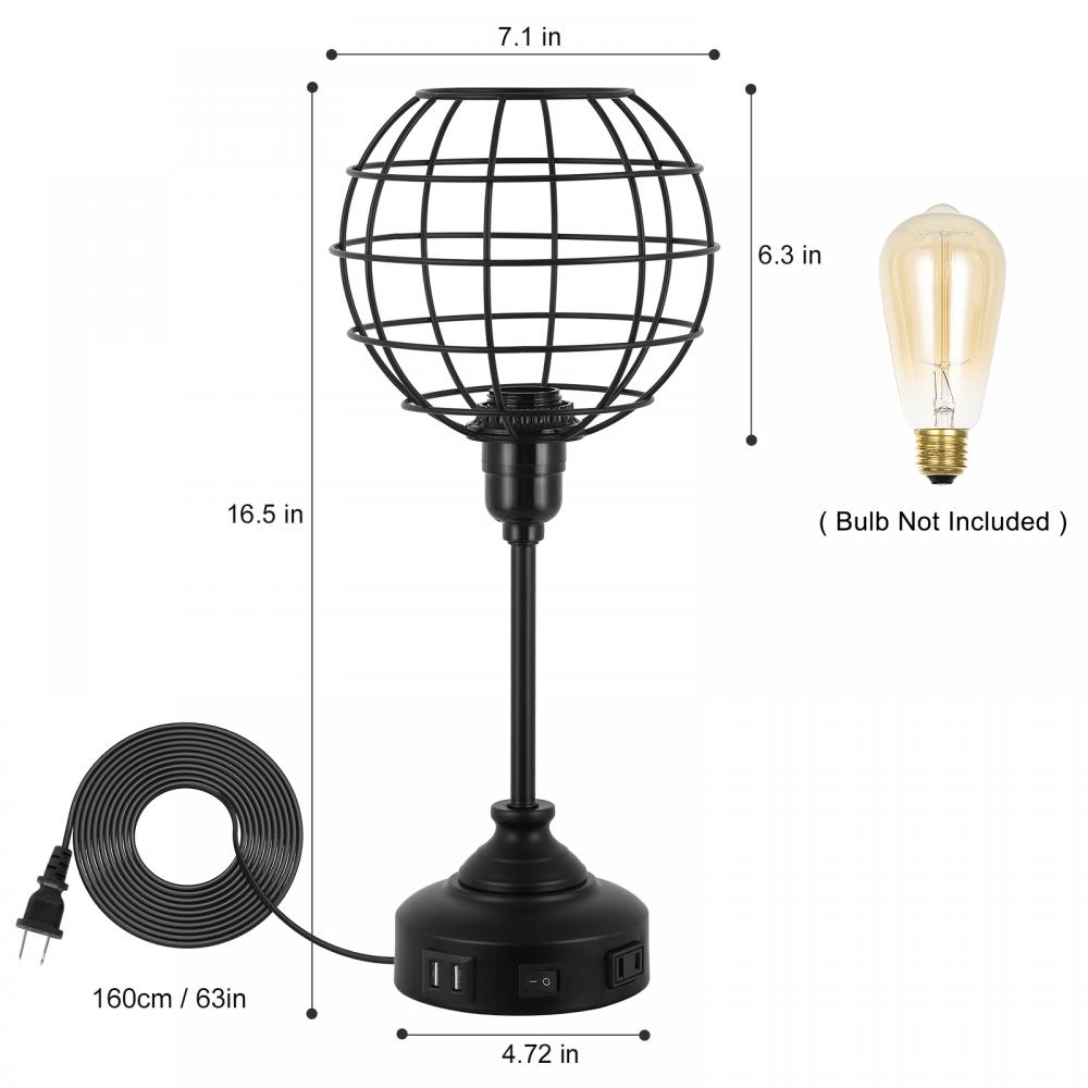 Stylish Metal Cage Shaped Table Lamp