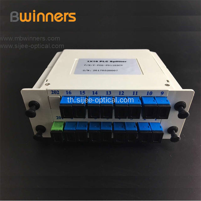 1X16 SC / APC ชนิดแทรก PLC ตัวแยกส่วน