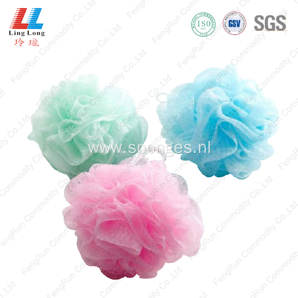 soft round flower mesh bath sponge