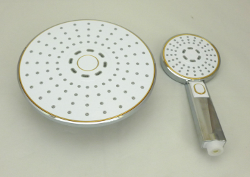 High quality gold ABS chrome switch shower head ceiling and hand shower