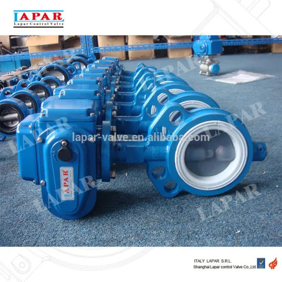 LAPAR Electric FEP(F46) Lined Wafer Butterfly Valve