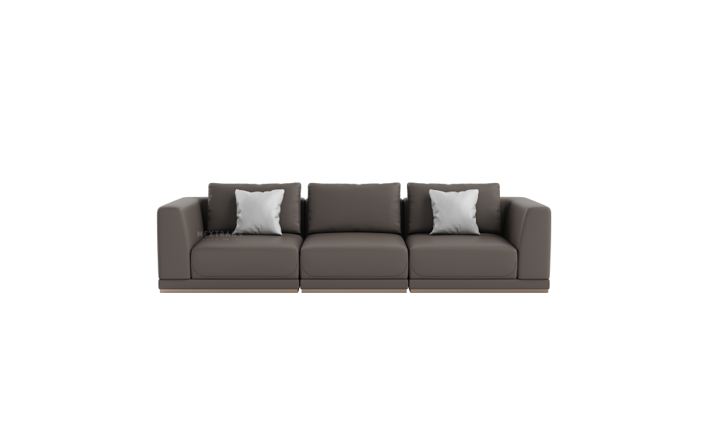 Sofa de 3 places moderne en cuir de grain de haut