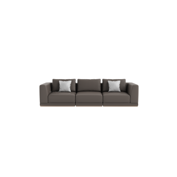 Sofa kulit gandum teratas modern 3 seater