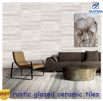decorative cheapest wooden finish ceramic tiles,inkjet marble wood imitation rustic ceramic non slip tile