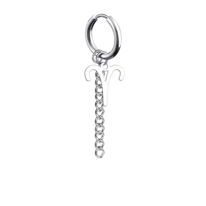 Aquarius Shaped Stainless Steel Earring for Men