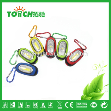 2016 popular small size LED flashlight torch keychain light COB keychain flashlight