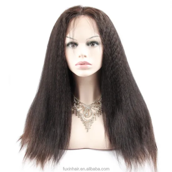 Perruque Yaki Straight Thin Skin Transparent Full Lace Wig Preplucked Swiss Lace Frontal Malaysian Hair wig