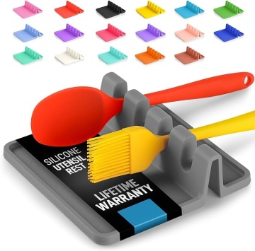 Hot Sales: Silicone Utensil Rest with Drip Pad - Heat-Resistant & BPA-Free