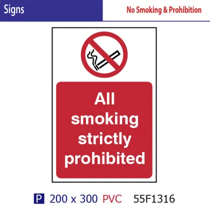 High quality PVC Board no smoking warning sign board
