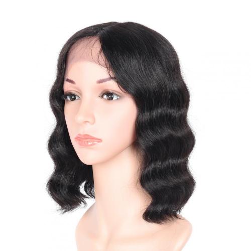 100% NATURAL VIRGIN REMY HUMAN HAIR  WAVY LACE FRONT WIG