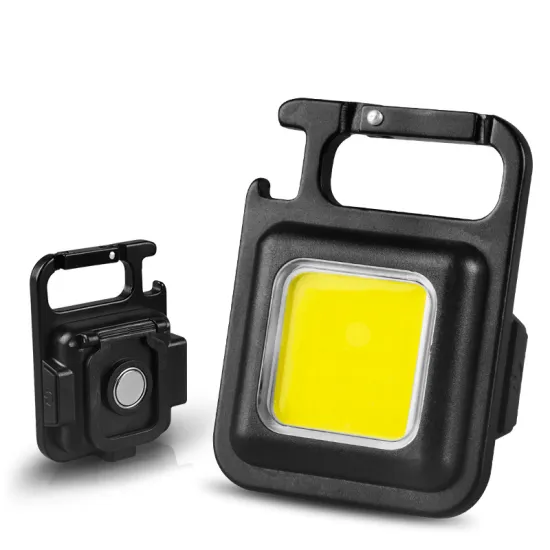 Mini COB LED Keychain Flashlight with USB Type-C Charging for Outdoor Camping and Emergency Use