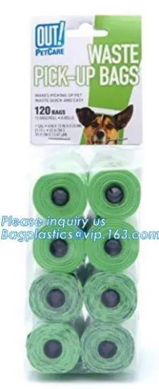 compostable pet poop bags, dog poop pick-up bag, leak proof dog waste pick up bag