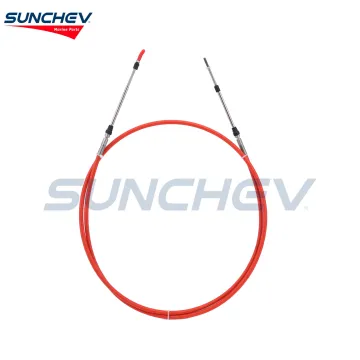 SUNCHEV Boat Throttle Control Cable 8 Feet(Red) For Universal