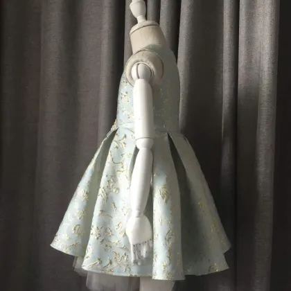 latest children dress modern designs applique flower kids dress
