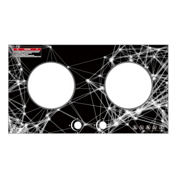 2 Burner Tempered Glass Panel with Heat Resistant Screen Protector for Gas Stove