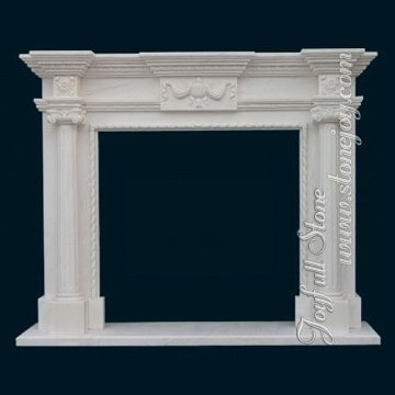 White Natural Stone For Fireplace, White marble fireplace