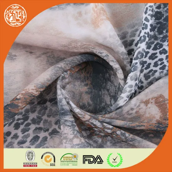 Animal Leopard Printed silk chiffon fabric