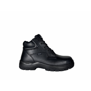 Black Ankle Leather Mesh Fiberglass Upper Safety Shoes