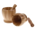 Wooden Garlic Ginger Spice Mixing Grinding Bowl Kitchen Tool Mortar and Pestle Kitchenware