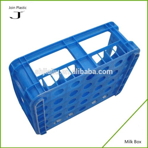 Stack plastic milk crate for moving