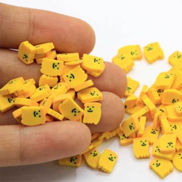 Neuankömmling Niedliche Polymer Clay Bananenform Nail Art Aufkleber Mini 5mm / 10mm Gelbe Scheiben für Handyhülle Dekore
