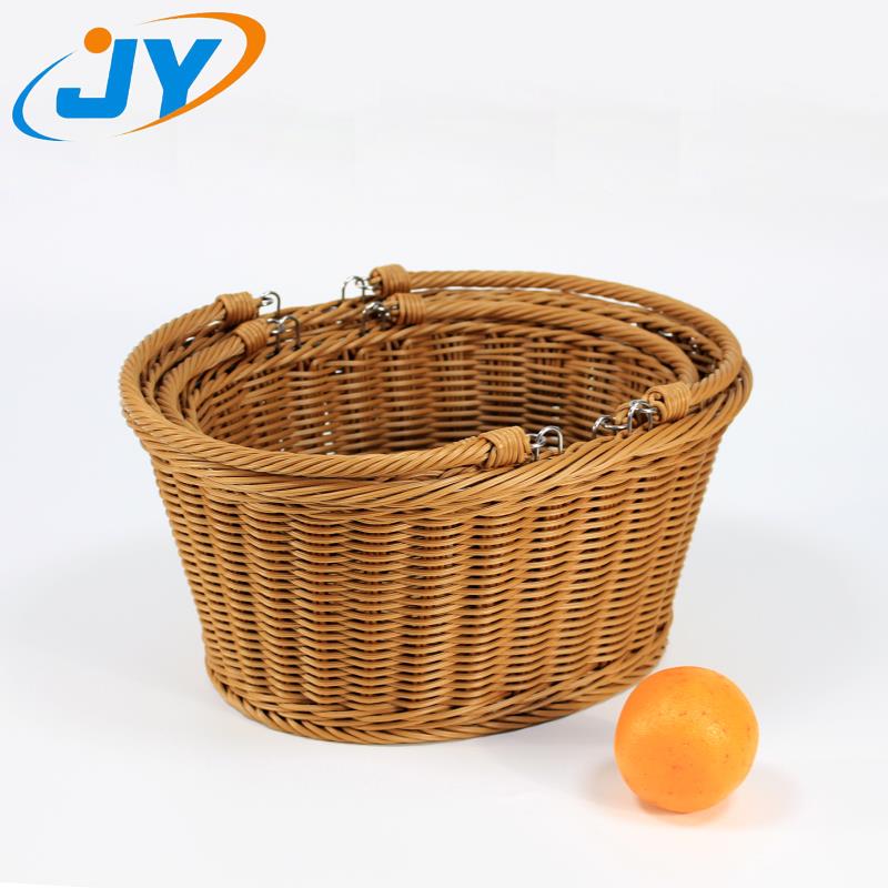 oval plastic rattan handle basket,Storage basket