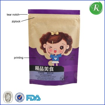 Customized stand up dry fruit bag with zipper bag