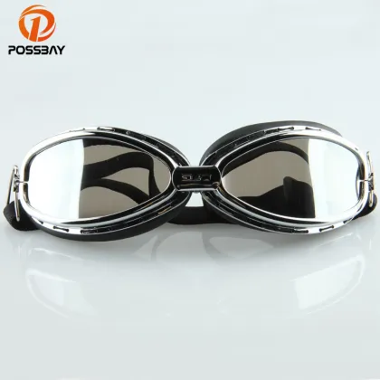 POSSBAY Pilot Cruiser Motorcycle Glasses Bike Riding Goggles Eyewear Protect Glasses Lens UV-Protection Cafe Racer