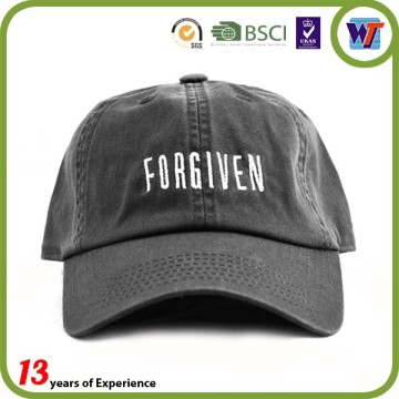 Custom high quality curve brim 6 panel washed 3d embroidery baseball cap