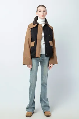 Winter Contrast Panel Trench Coat