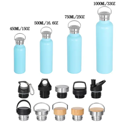 Double Wall Vacuum Insulated Stainless Steel Water Bottle & Sports Flask