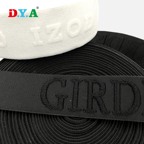 Efeito de relevo em preto e branco Jacquard Elastic Band