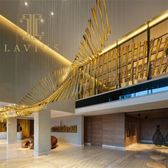 Large Decorative Amber Led Hallway Chandelier Lighting