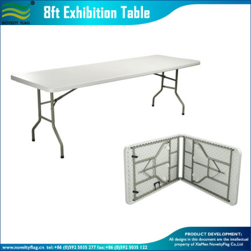 8ft Exhibition Plastic Fold In Half Rectangular Table