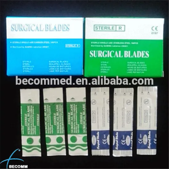 Stainless and carbon steel #10-#36 Disposable surgical blade