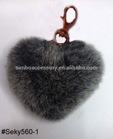 rabbit fur heart keychain,fur heart keyring,promotional gifts keyring pendant,hot new product for 2015,size 9x9.5cm