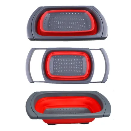 Collapsible Silicone Colander Fruit Vegetable Washing Basket