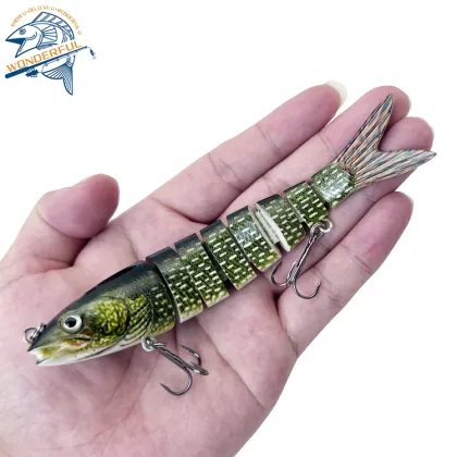Multi-Jointed Rotating Flexibly ABS Spinner Bait for Bass with Rooster Tail