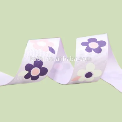 Five-petaled Flowers Custom Print Ribbon Wholesale