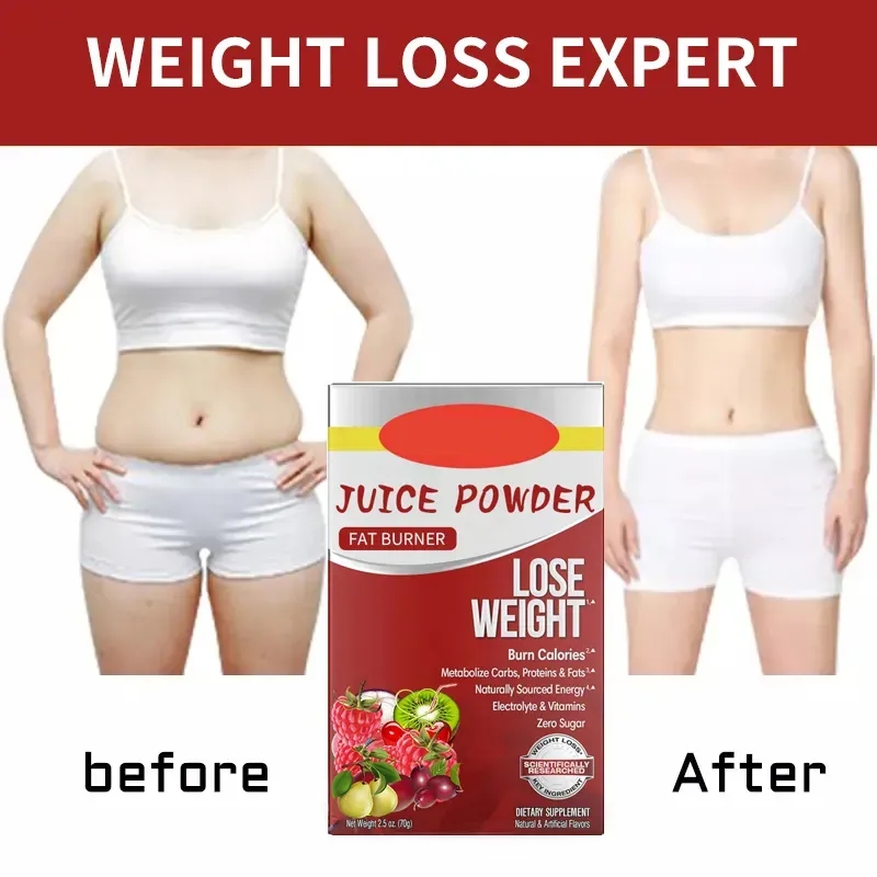 Private Label Natural Zero Sugar Fat Burn Fruit Juice Powder Energy Boost Weight Loss Meal Replacement Fruit Slimming Powder