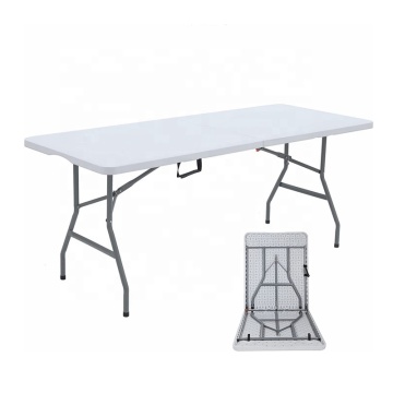 Folding HDPE Plastic Outdoor Dining Table 6 Ft - Wedding Banquet Folding Table for Events