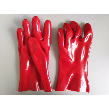 Good Quality Industry Red PVC Coated Chemical Resistant Safety PVC Gloves