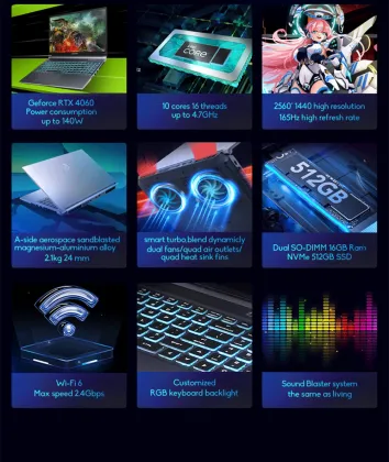 Mechrevo Aurora Pro 2023: i7-12650H & RTX4060/4070 15.6\" 2.5K 165Hz Gaming Laptop