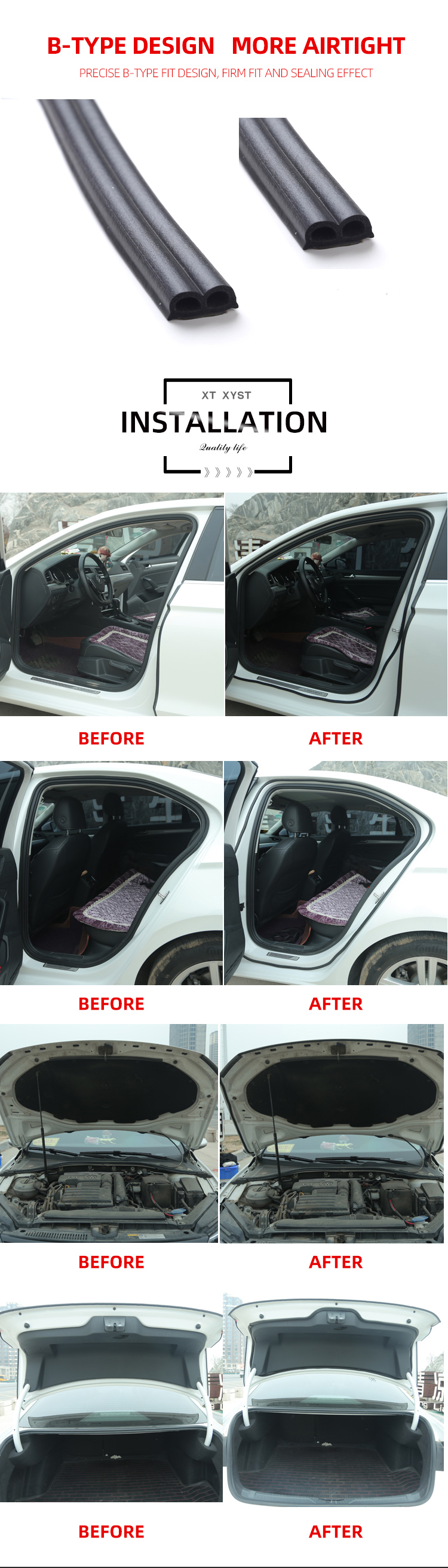 car seal strip installation