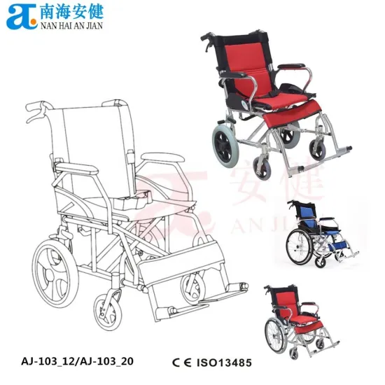Hot Sale Hygienic Aluminum Foldable Transport Wheelchair AJ-103_20