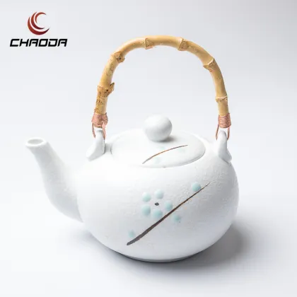 Green Pattern Japanese-Style 850ML Ceramic Tea Pot